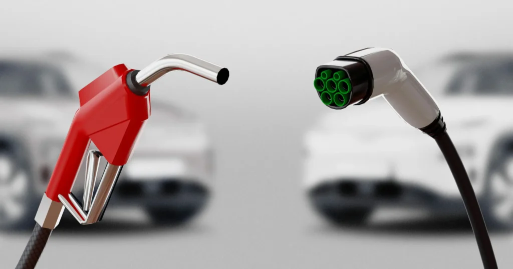 Une image qui oppose motorisation électrique et thermique