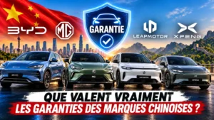 Un visuel qui met en avant 4 marques de voitures chinoises avec un titre qui met en question la fiabilité de leurs garanties